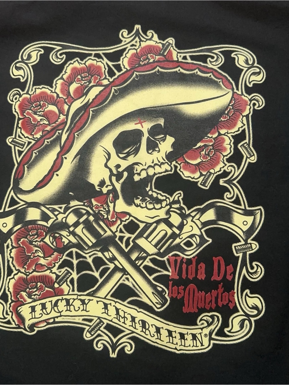 Red Kap Lucky 13 Apparel Shirt Mens 3XL Vica De Los Muertos Short Sleeve Black